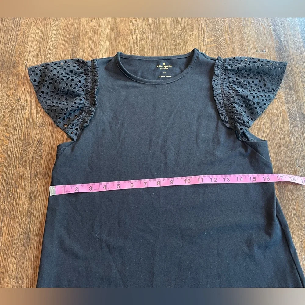 Kate Spade Black Flutter sleeve Shirt - size XS